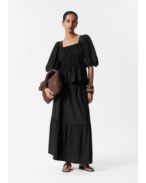 & Other Stories Jupe Midi Sur Plusieurs Niveaux - Noir