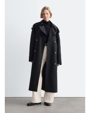 & Other Stories Relaxed Trench Coat - Black