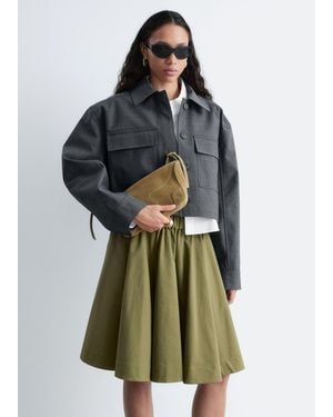 & Other Stories Flared Knee-Length Skirt - Green