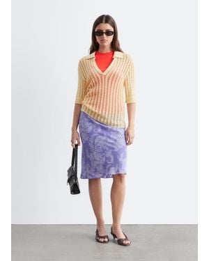 & Other Stories Knee-Length Slip Skirt - Purple