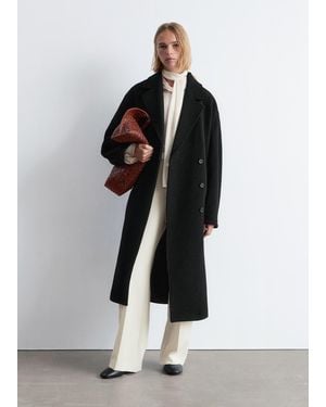 & Other Stories Voluminous Belted Wool Coat - Black