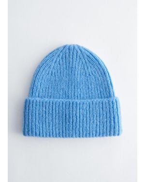 & Other Stories Wool Blend Beanie - Blue
