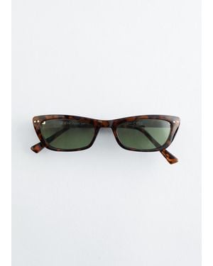 & Other Stories Elongated Cat-Eye Sunglasses - Brown