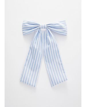 & Other Stories Striped Bow Hair-Clip - Blue