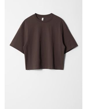 & Other Stories Kastenförmiges T-Shirt - Braun