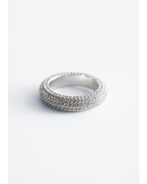 & Other Stories Chunky Rhinestone Ring - White