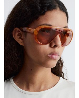 & Other Stories Chunky Aviator-Frame Sunglasses - Brown