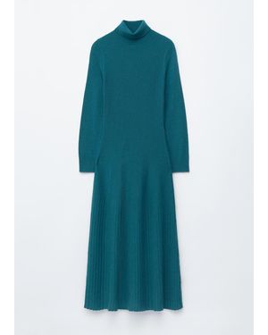 & Other Stories Merino Wool Turtleneck Maxi Dress - Blue