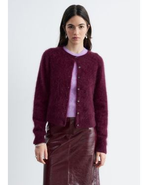 & Other Stories Brushed Cashmere Cardigan - Purple
