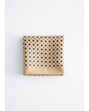 & Other Stories Geometric Print Silk Scarf - Natural