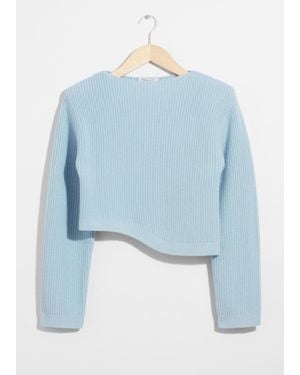 & Other Stories Asymmetrischer Rippstrickpullover - Blau