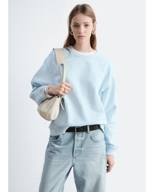 & Other Stories Oversized Cotton-Jersey Sweatshirt - Blue