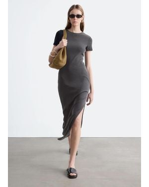& Other Stories Midi Jersey Dress - Gray