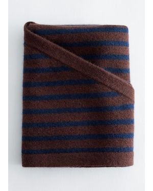 & Other Stories Silk-Cashmere Triangle Scarf - Blue