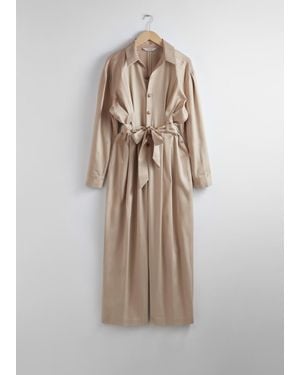 & Other Stories Relaxed Belted Jumpsuit - Natural