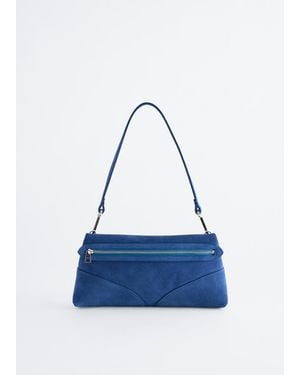 & Other Stories Split Suede Shoulder Bag - Blue