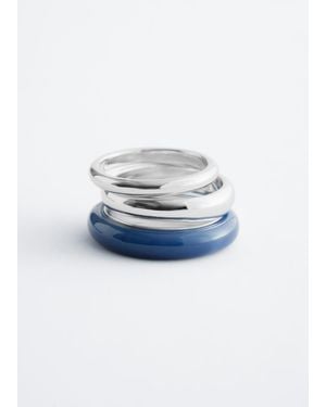 & Other Stories 3-Pack Ring Set - Blue