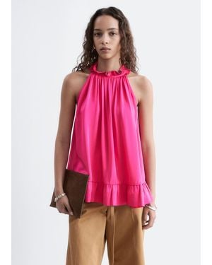 & Other Stories Frill-Detail Top - Pink