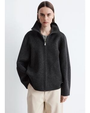 & Other Stories Zip-Up Wool Jacket - Black