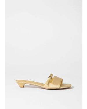 & Other Stories Buckle-Embellished Leather Mules - Natural