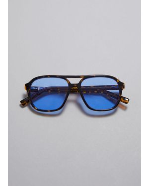 & Other Stories Aviator-Frame Sunglasses - Blue