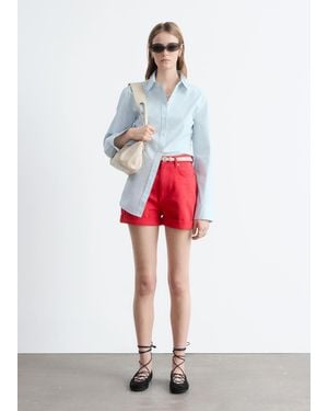 & Other Stories High-Waist Denim Shorts - Red
