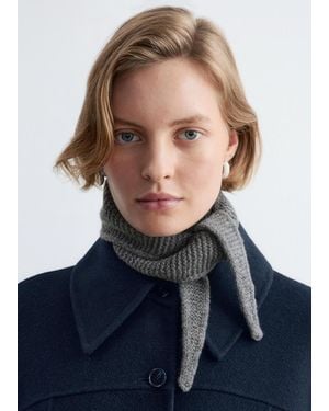& Other Stories Garter Knit Wool Scarf - Grey