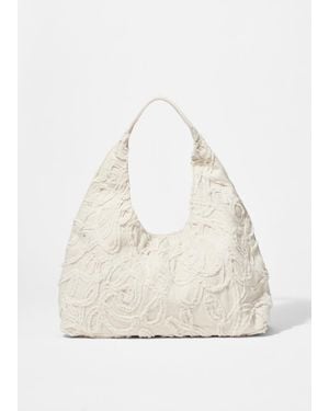 & Other Stories Small Appliquéd Denim Bag - Natural