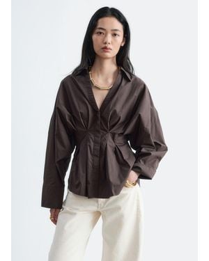& Other Stories Fitted-Waist Cotton Shirt - Black