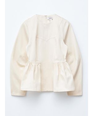 & Other Stories Cotton Peplum Top - White