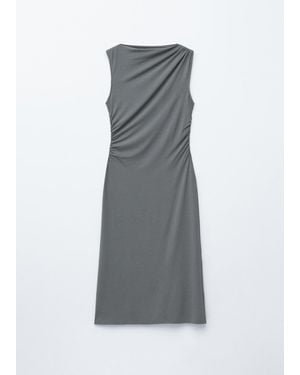 & Other Stories Sleeveless Draped Midi Dress - White
