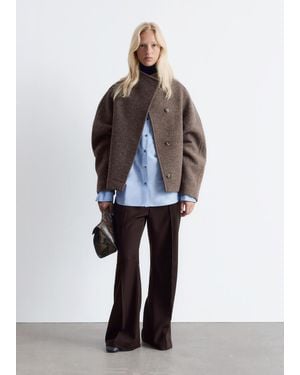 & Other Stories Asymmetric Wool Jacket - Brown