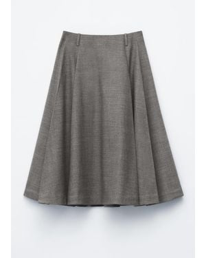 & Other Stories Pleated Wool Midi Skirt - Grey
