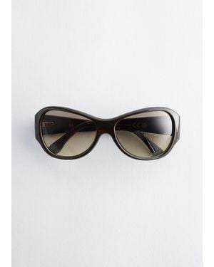 & Other Stories Oversized Curved Sunglasses - Green