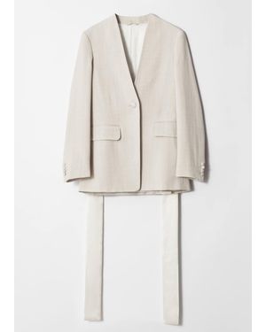 & Other Stories Collarless Blazer - Natural