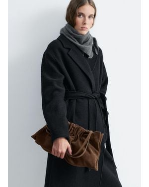 & Other Stories Ruched Leather Shoulder Bag - Brown