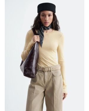 & Other Stories Plain-Knit Wool Top - Natural