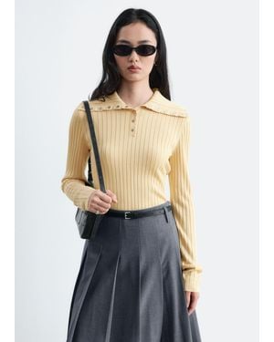 & Other Stories Scalloped Collar Top - Blue