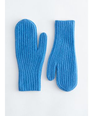 & Other Stories Cashmere Mittens - Blue