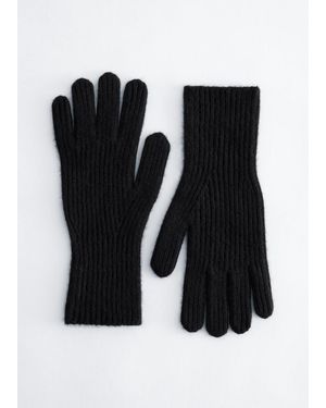 & Other Stories Ribbed Cashmere Gloves - Black