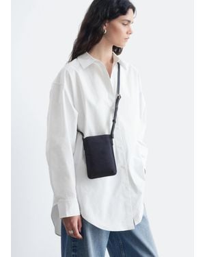 & Other Stories Moulded Split-Suede Phone Bag - White