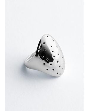 & Other Stories Cutout Brass Ring - White