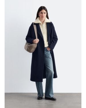 & Other Stories Belted Oversized Wool Coat - Blue