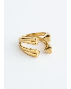 & Other Stories Heart Cuff Ring - White