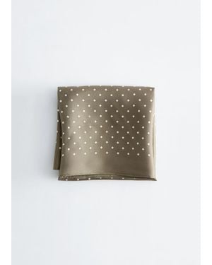 & Other Stories Diamond Print Silk Scarf - Natural