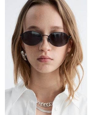 & Other Stories Round Wire-Frame Sunglasses - Brown