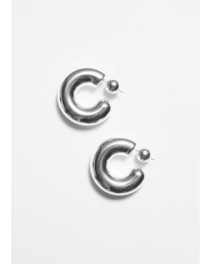 & Other Stories Medium Chunky Hoops - White