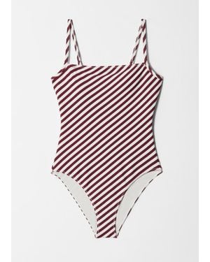 & Other Stories Straight-Neck Swimsuit - Red