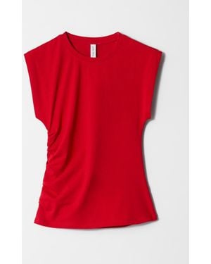 & Other Stories Ruched Jersey Tank Top - Red