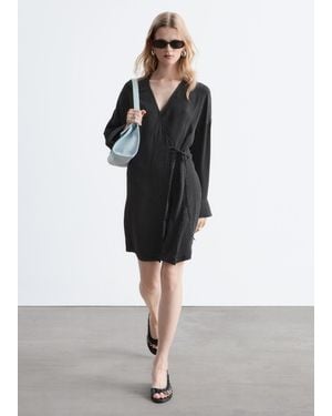 & Other Stories Wrap Mini Dress - Black